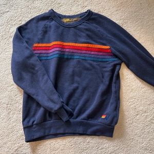 Aviator Nation 5 Stripe Crew Sweatshirt Navy